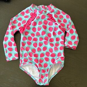 Kids Strawberry Print Swimwear